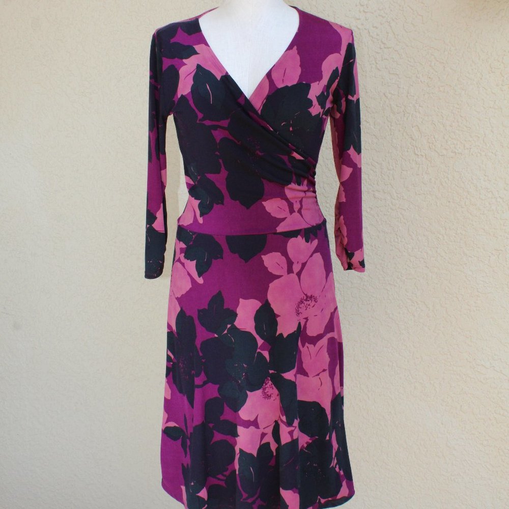 CABI Floral Faux Wrap Dress